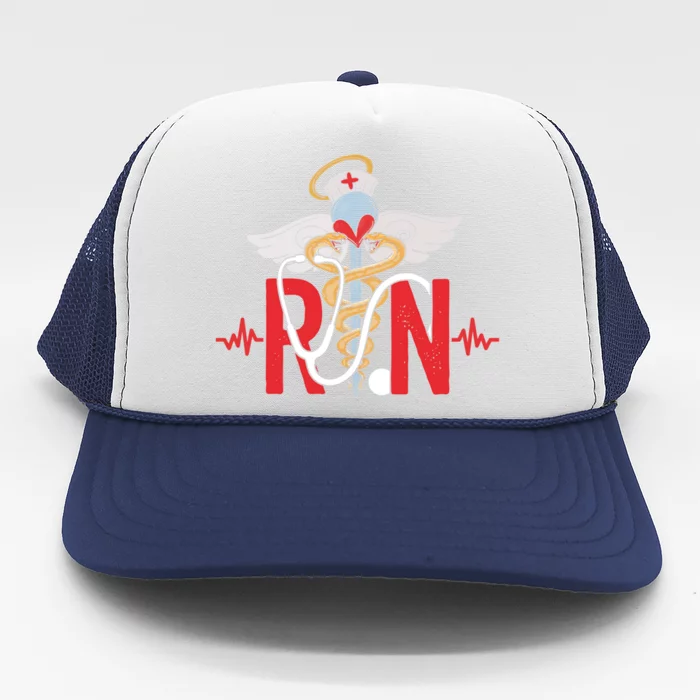 Rn Registered Nurse Heartbeat Nursing Graduation Gift Trucker Hat