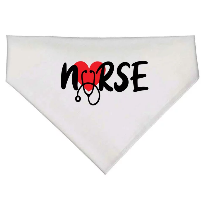 Rn Registered Nurse Lpn With Heart Cool Gift USA-Made Doggie Bandana