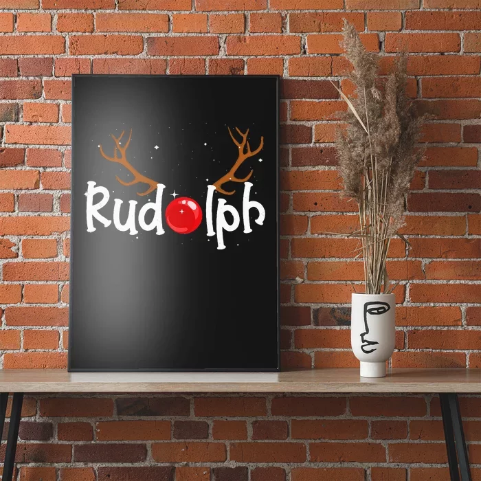 Rudolph Red Nose Reindeer Christmas Funny Poster