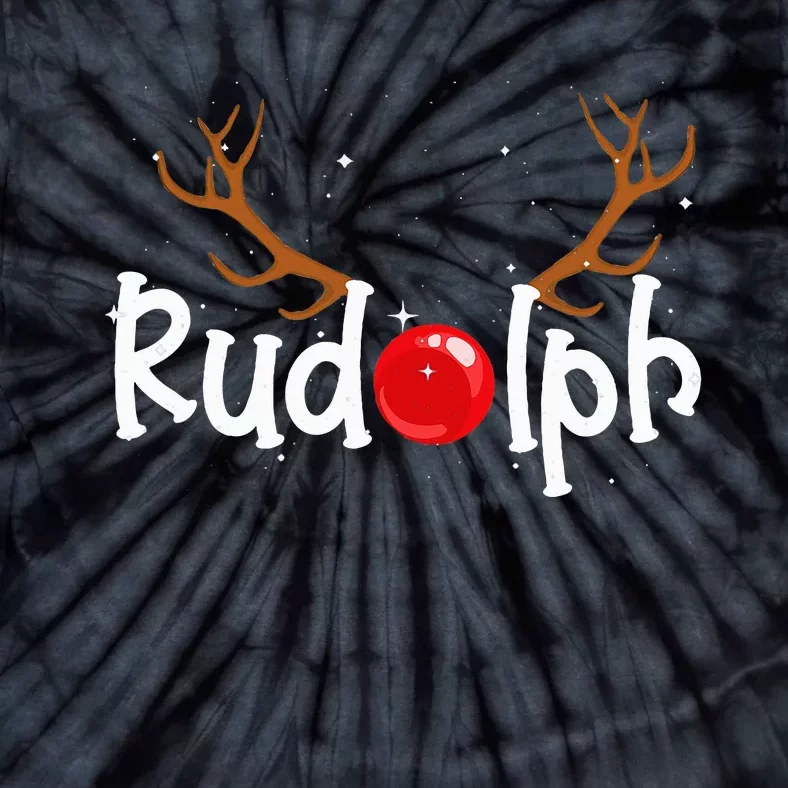 Rudolph Red Nose Reindeer Christmas Funny Tie-Dye T-Shirt