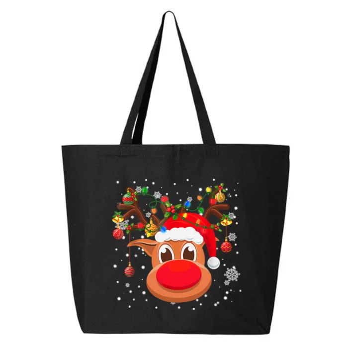 RUDOLPH Red Nose Reindeer TShirt Santa Christmas TShirt 25L Jumbo Tote