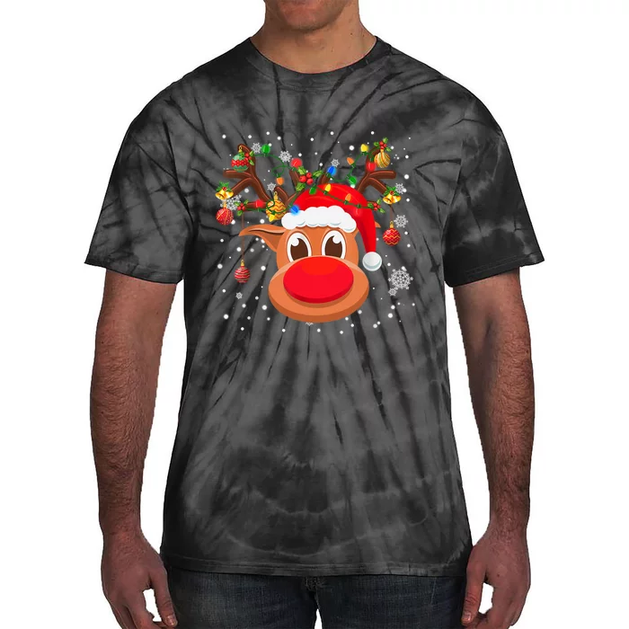 RUDOLPH Red Nose Reindeer TShirt Santa Christmas TShirt Tie-Dye T-Shirt