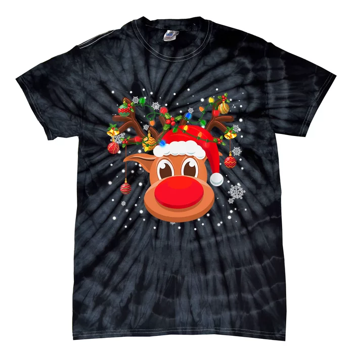 RUDOLPH Red Nose Reindeer TShirt Santa Christmas TShirt Tie-Dye T-Shirt