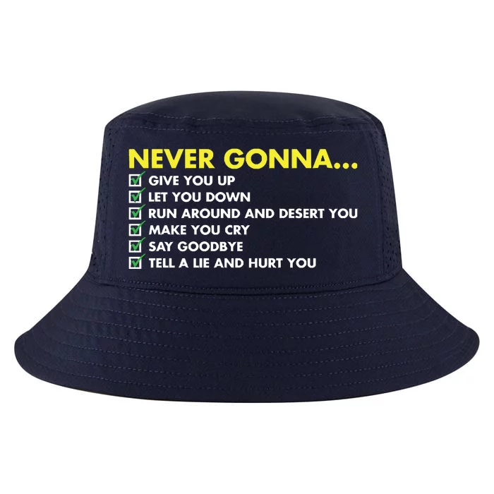 Rick Roll Never Gonna Checklist Cool Comfort Performance Bucket Hat