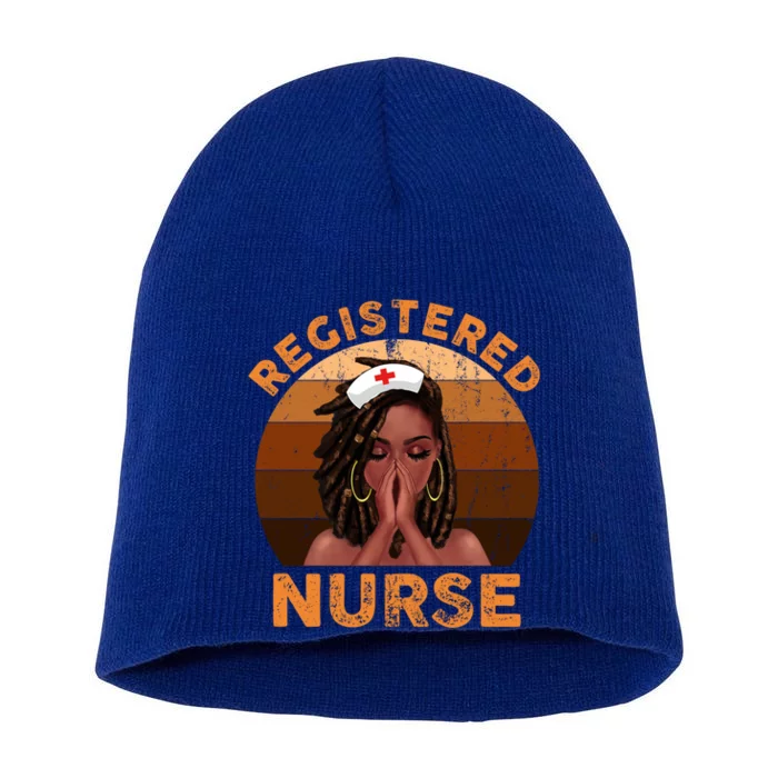 Retro Registered Nurse Black Magic Black History Month Gift Short Acrylic Beanie