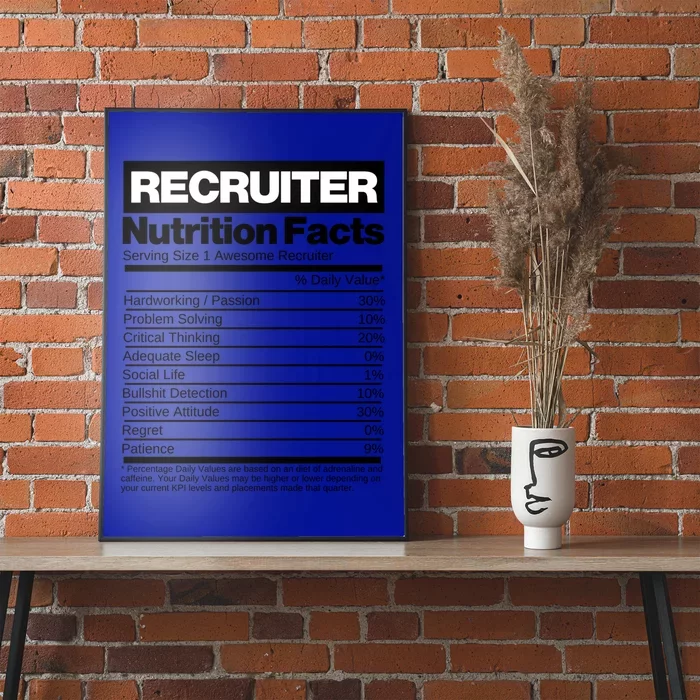 Recruiting Recruitt Nutrition Facts Recruit Recruiter Funny Gift Poster