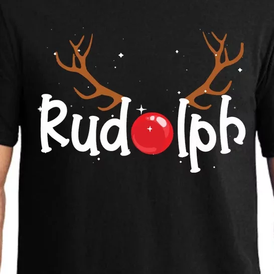 Rudolph Red Nose Reindeer Christmas Funny Pajama Set