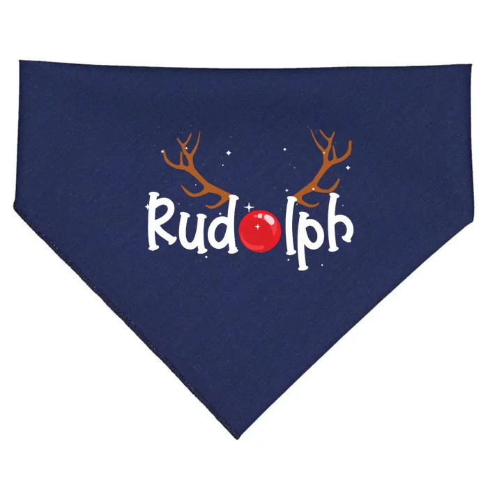 Rudolph Red Nose Reindeer Christmas Funny USA-Made Doggie Bandana