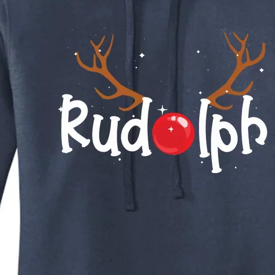 Rudolph Red Nose Reindeer Christmas Funny Women's Pullover Hoodie