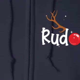 Rudolph Red Nose Reindeer Christmas Funny Full Zip Hoodie