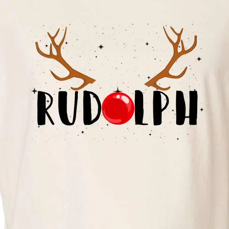 Rudolph Red Nose Reindeer Christmas Xmas Garment-Dyed Women's Muscle Tee