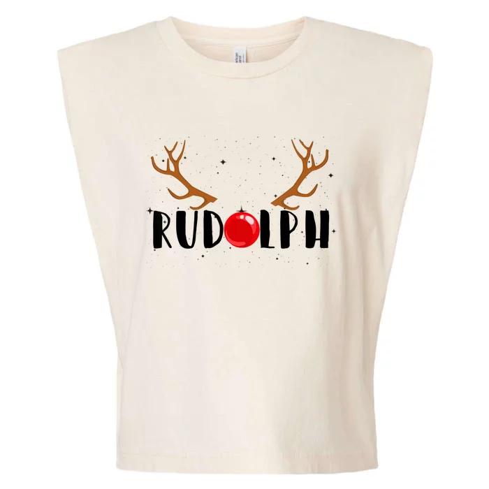 Rudolph Red Nose Reindeer Christmas Xmas Garment-Dyed Women's Muscle Tee