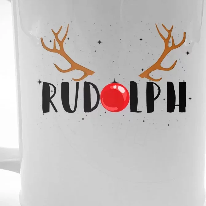 Rudolph Red Nose Reindeer Christmas Xmas Front & Back Beer Stein