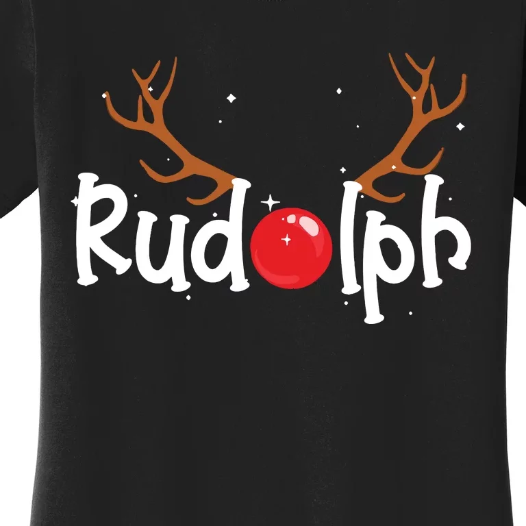 Rudolph Red Nose Reindeer Christmas Funny Women's T-Shirt