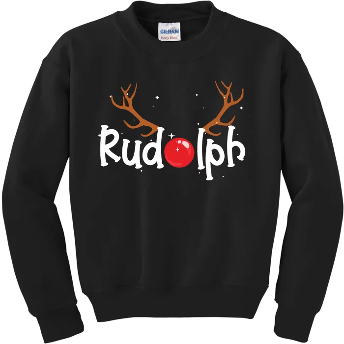 Rudolph Red Nose Reindeer Christmas Funny Kids Sweatshirt