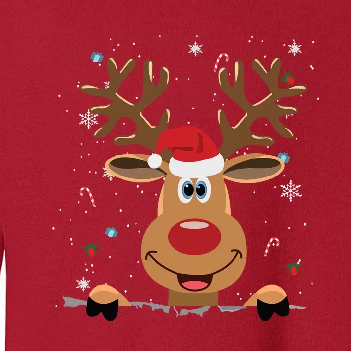 Rudolph Red Nose Reindeer Santa Christmas Toddler Sweatshirt