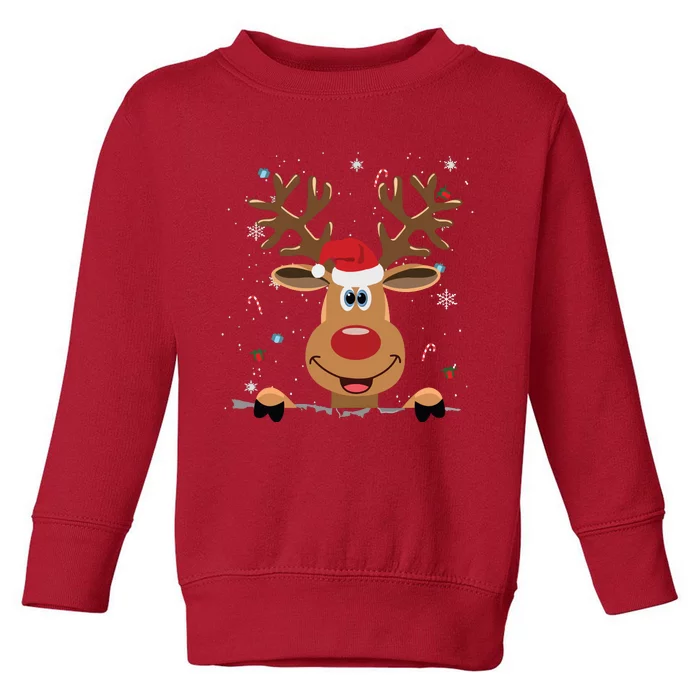 Rudolph Red Nose Reindeer Santa Christmas Toddler Sweatshirt