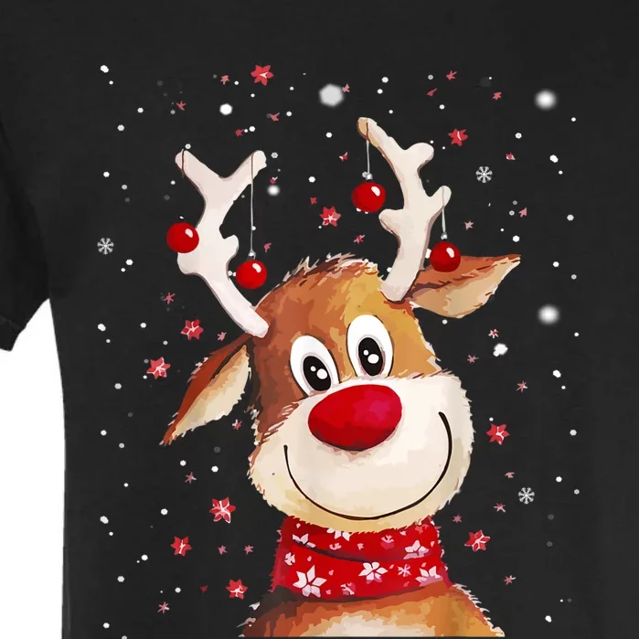 Rudolph Red Nose Santa ClausS Reindeer Garment-Dyed Heavyweight T-Shirt