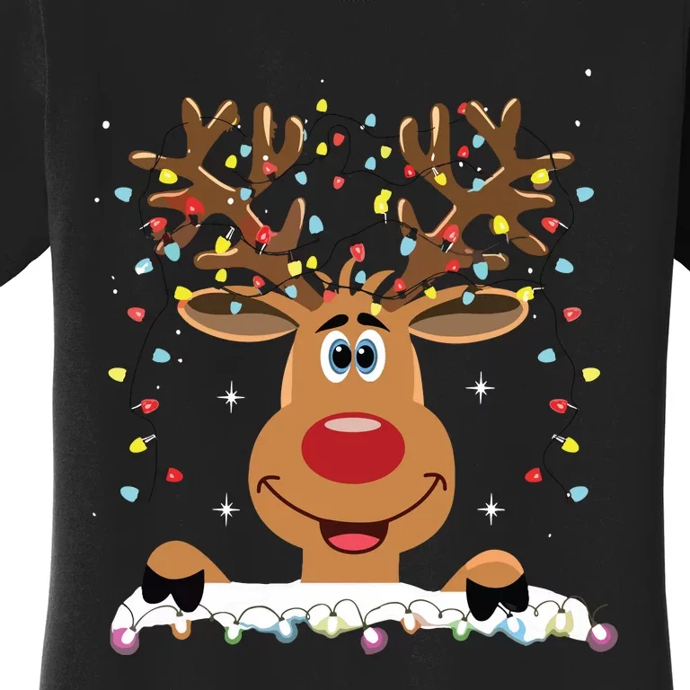 Rudolph Red Nose Reindeer Santa Christmas Women's T-Shirt