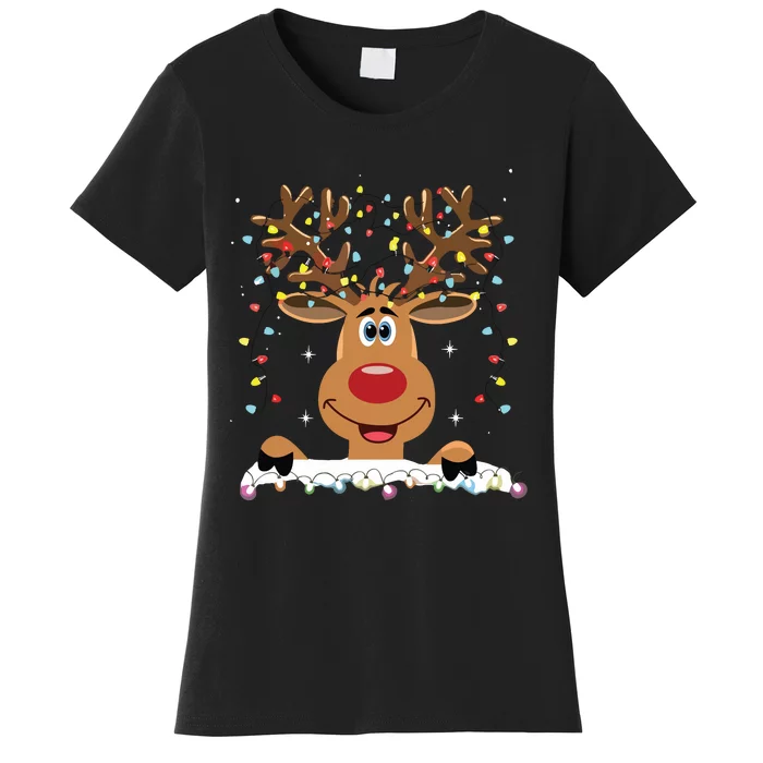 Rudolph Red Nose Reindeer Santa Christmas Women's T-Shirt