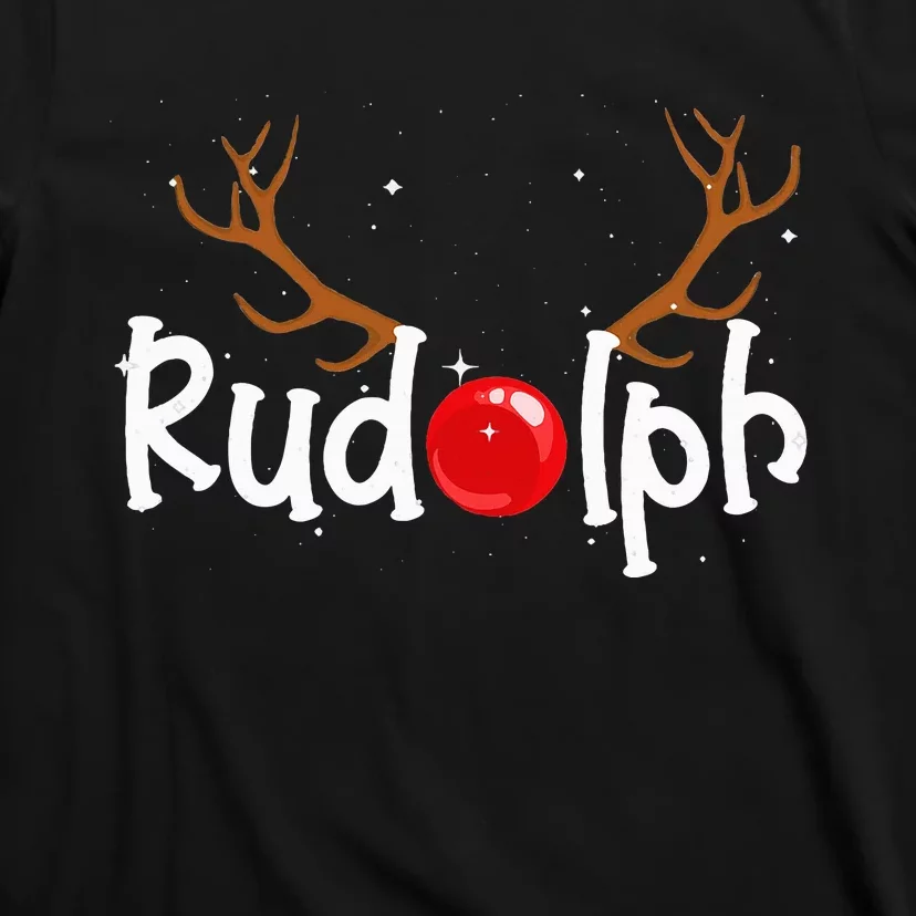 Rudolph Red Nose Reindeer Christmas Funny T-Shirt