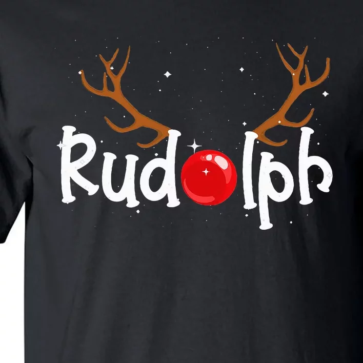 Rudolph Red Nose Reindeer Christmas Funny Tall T-Shirt