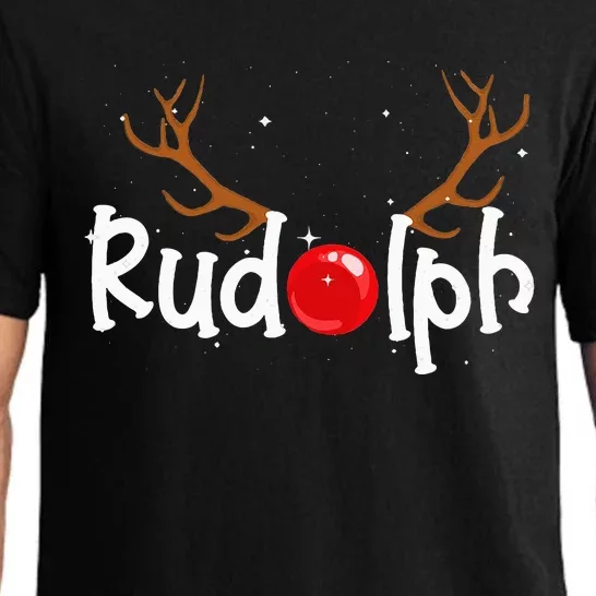 Rudolph Red Nose Reindeer Christmas Funny Pajama Set