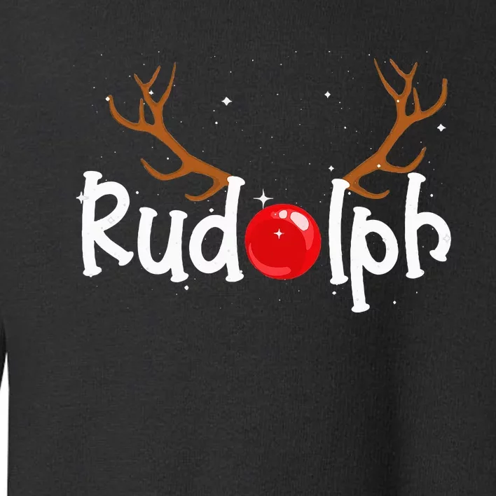 Rudolph Red Nose Reindeer Christmas Funny Toddler Sweatshirt