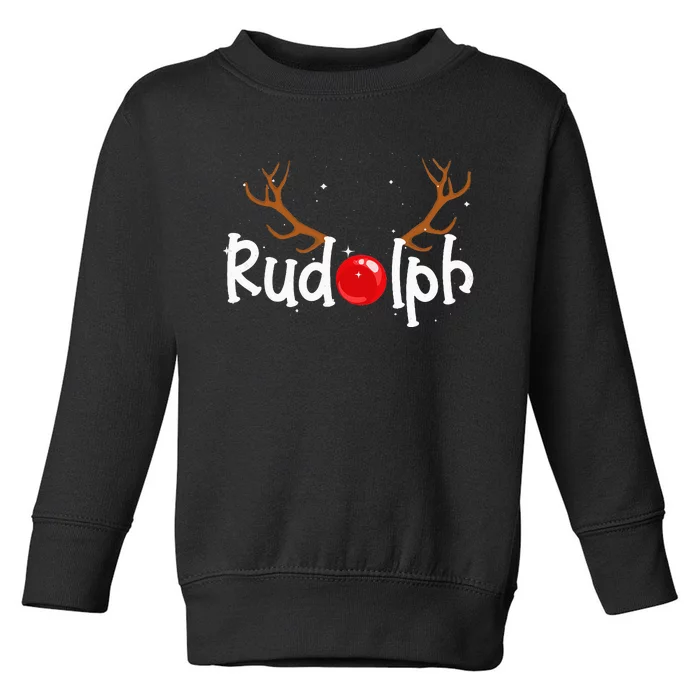 Rudolph Red Nose Reindeer Christmas Funny Toddler Sweatshirt