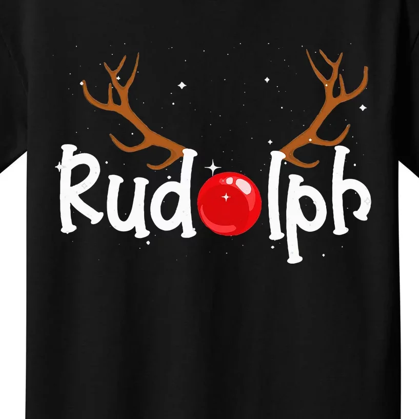 Rudolph Red Nose Reindeer Christmas Funny Kids T-Shirt