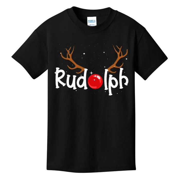 Rudolph Red Nose Reindeer Christmas Funny Kids T-Shirt