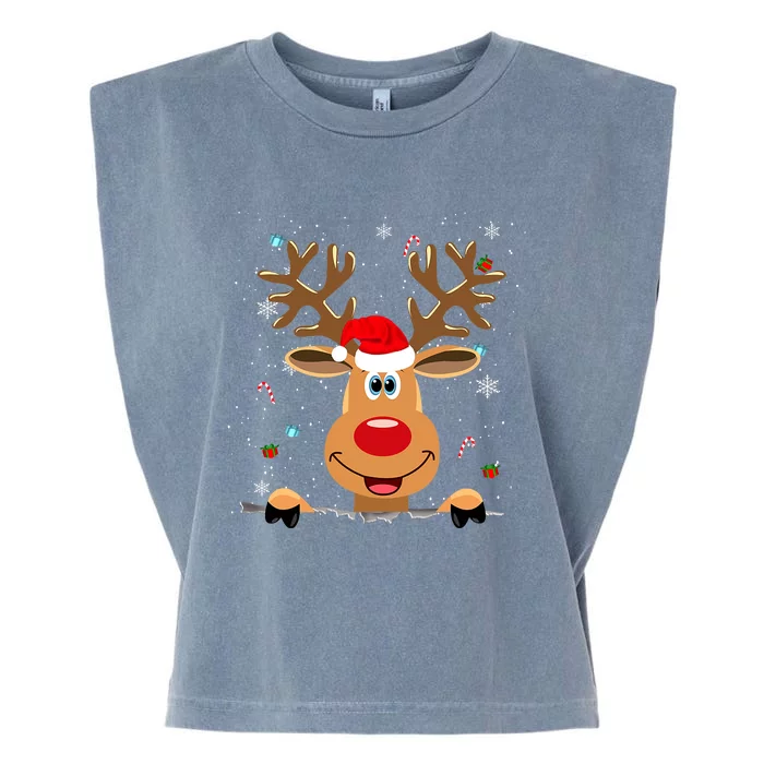 RUDOLPH Red Nose Reindeer Santa Christmas Garment-Dyed Women's Muscle Tee