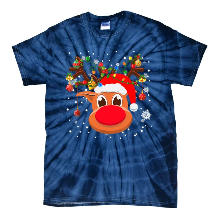 RUDOLPH Red Nose Reindeer Shirt Santa Christmas Tie-Dye T-Shirt