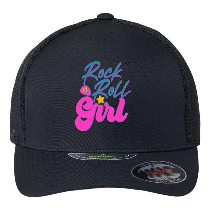 Retro Rock N Roll Girl Costume Flexfit Unipanel Trucker Cap