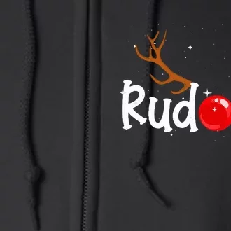 Rudolph Red Nose Reindeer Christmas Funny Full Zip Hoodie