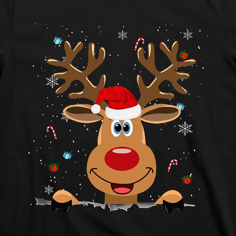 RUDOLPH Red Nose Reindeer Santa Xmas T-Shirt