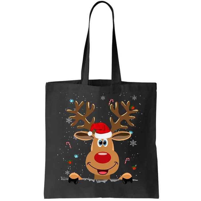 RUDOLPH Red Nose Reindeer Santa Xmas Tote Bag