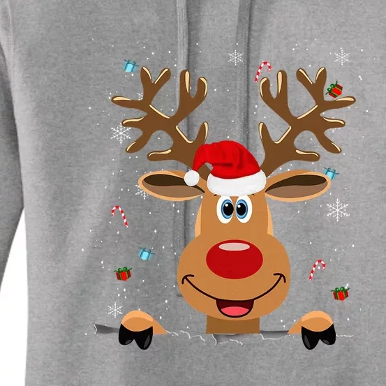 RUDOLPH Red Nose Reindeer   Santa Christmas Women's Pullover Hoodie