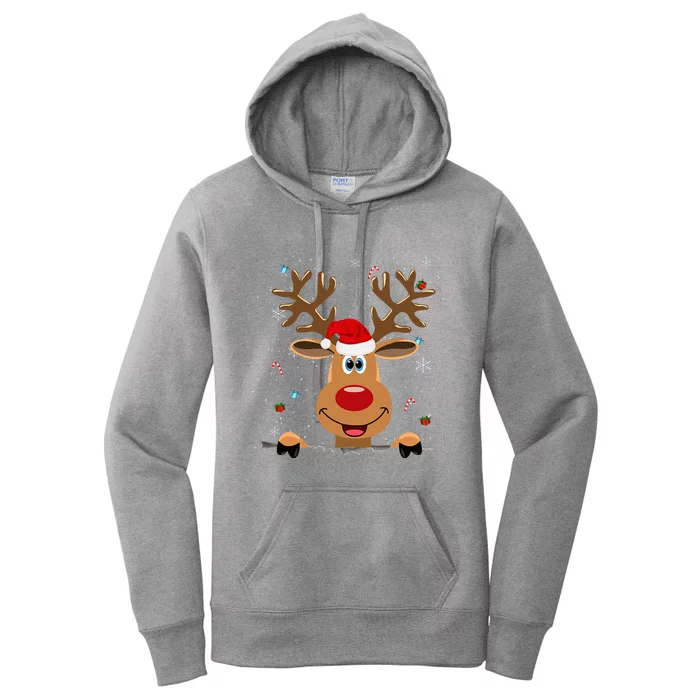 RUDOLPH Red Nose Reindeer   Santa Christmas Women's Pullover Hoodie