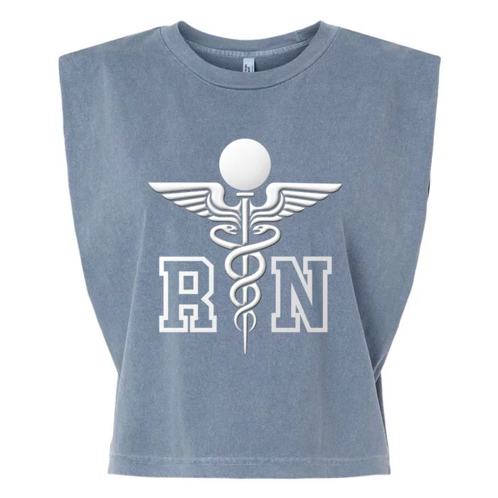 Rn Registered Nurse Caduceus Medical Symbol Gift Garment-Dyed Women's Muscle Tee