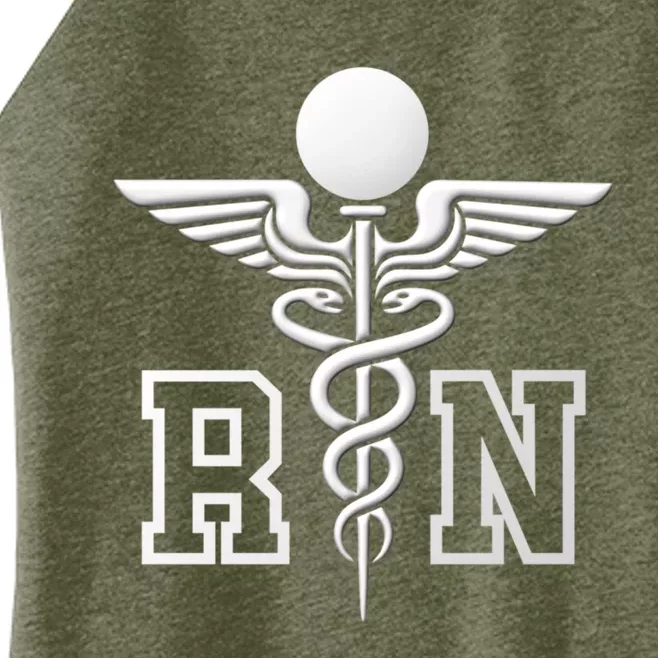 Rn Registered Nurse Caduceus Medical Symbol Gift Women’s Perfect Tri Rocker Tank