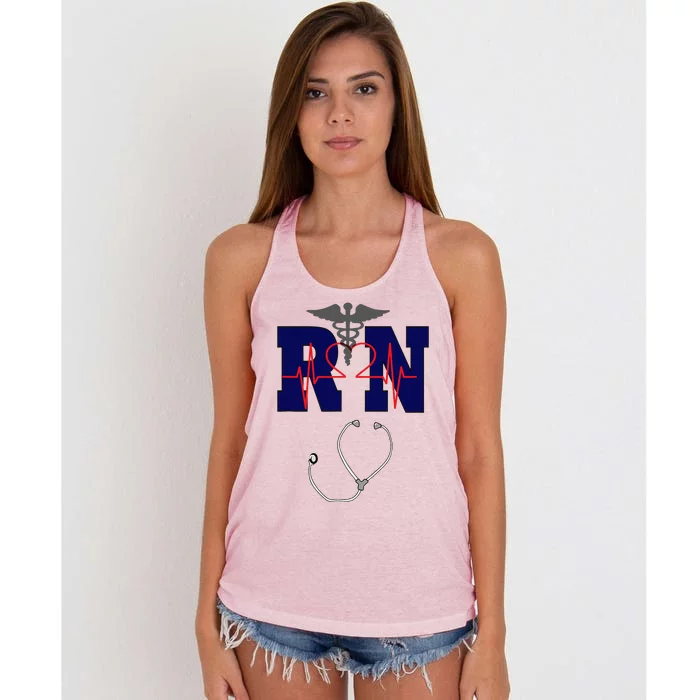 RN Registered Nurse Gift, Healthcare Professional Women's Knotted Racerback Tank