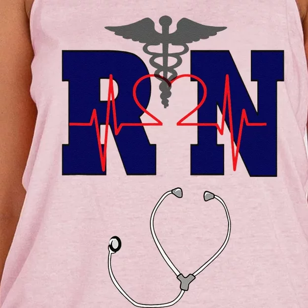 RN Registered Nurse Gift, Healthcare Professional Women's Knotted Racerback Tank