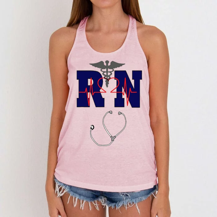 RN Registered Nurse Gift, Healthcare Professional Women's Knotted Racerback Tank