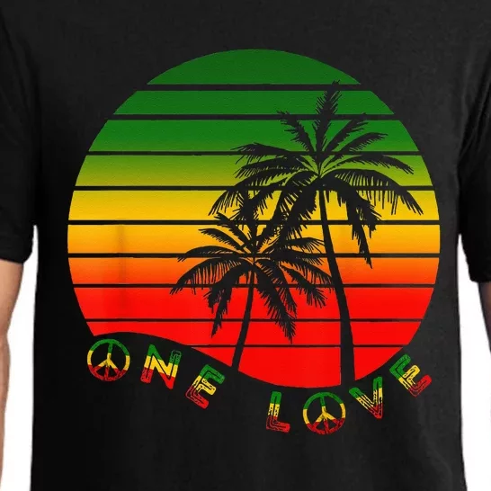 Rasta Reggae One Love Palms Reggaeton Rastafarian Pride Pajama Set