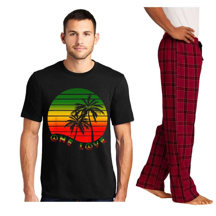 Rasta Reggae One Love Palms Reggaeton Rastafarian Pride Pajama Set