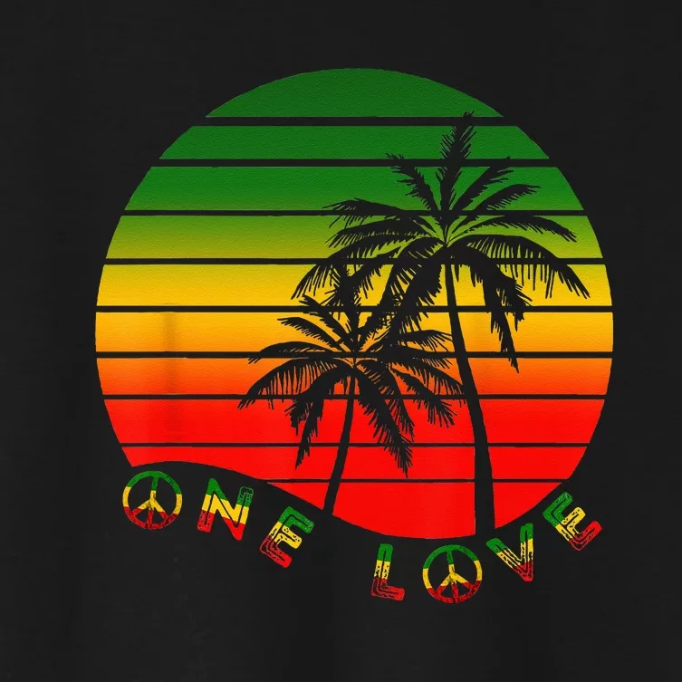 Rasta Reggae One Love Palms Reggaeton Rastafarian Pride Women's Crop Top Tee