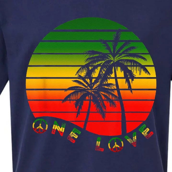 Rasta Reggae One Love Palms Reggaeton Rastafarian Pride Sueded Cloud Jersey T-Shirt