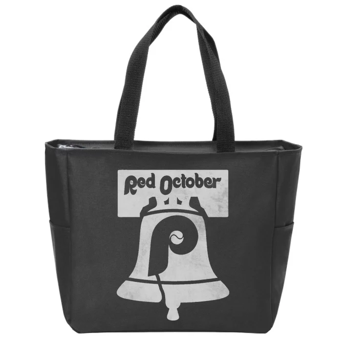 Retro Red October Philly Philadelphia Vintage Ring the bell Zip Tote Bag