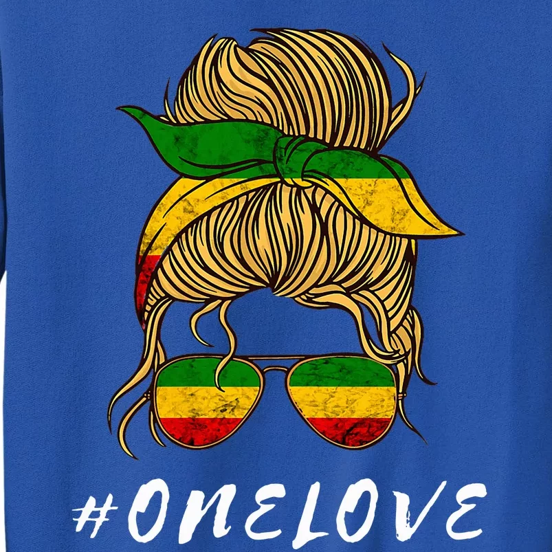 Rasta Reggae One Pride Love Messy Bun Tall Sweatshirt